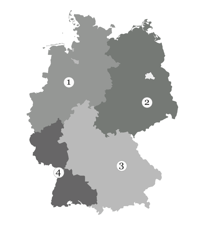 Wie waren die Besatzungszonen Deutschlands nach 1945 verteilt?